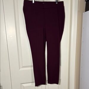 Elegant Burgundy Women's Ponte Pants